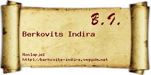 Berkovits Indira névjegykártya
